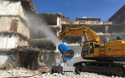 Vidéo : brumisateurs sur chantier de démolition